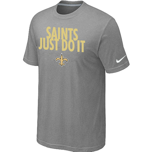 Nike New Orleans Saints "Just Do It" NFL T-Shirt - Grey